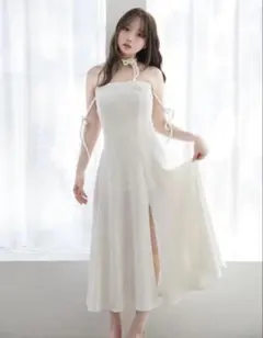 andmary Amelia lace long dress white - メルカリ