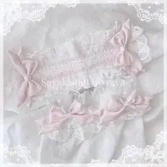 ♡【3点set】Pastel ribbon フリルリボンヘッドドレス pink♡