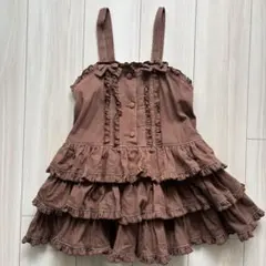 メゾピアノ 120 110 ワンピース ジャンバースカート リボン 平成レトロ