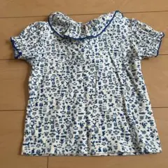青×白　パロマTシャツ　misha and puff風　4-5y