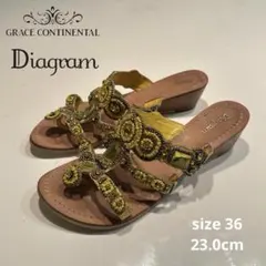 Diagram ビーズ装飾サンダル イエロー・ゴールド　size 36 23cmのサムネイル