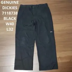 古着 GENUINEDICKIES 7118738 ブラック ダブルニー W40