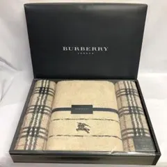 【345】新品 バーバリー タオル ３点セット ベージュ チェック バスタオル