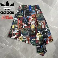 美品 アディダス アシンメトリースカート ミドルスカート 総柄 XS