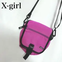 X-girl ショルダーバッグ ピンク ストリート系 サコッシュ ナイロンカバン