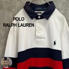 【Lサイズ】ポロ ラルフローレン 長袖 ラガーシャツ 古着 メンズ ボーダー