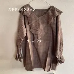 スタディオクリップ　フリルカラーチェックブラウスのサムネイル