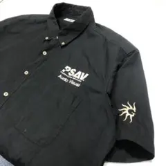 CINTAS ワークシャツ 半袖 太陽ロゴ ブラック メンズ2XL