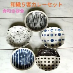 【新品・未使用】和織５客カレーセット　Wa・o・Ri　和食器　中皿　レンジOK！のサムネイル