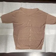 KUMIKYOKU レース編み 半袖カーディガン