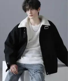 【ASTRONOMY】ビッグシルエット裏ボアメルトン2wayショートブルゾン