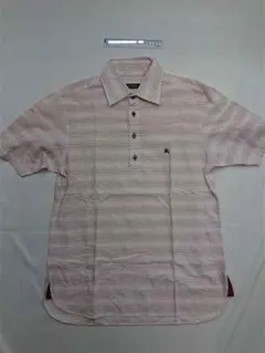 ♡バーバリー ブラックレーベル半袖ストライプシャツ メンズ Mサイズ