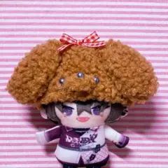 ♡ 10cmぬい服 にじぱぺっと 犬耳帽子 赤チェック ♡