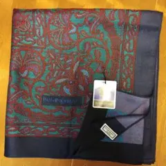 【新品未使用】イヴサンローラン 大判ストール 138cm正方形 毛/絹 YSL