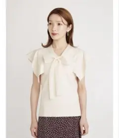 SNIDEL シアーボウタイニットプル　リボンニット