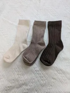 キッズ　靴下 　3足セット 　無地　　15〜20センチ