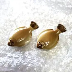魚形陶器箸置き 2個セット