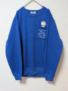 ドラえもん 刺繍ロゴ 胸ポケット スウェット トレーナー L