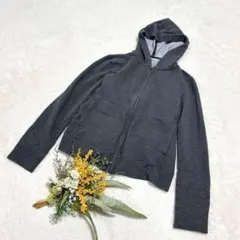 美品✨【ユニクロ】ドライスウェットフルジップパーカー グレー M ○