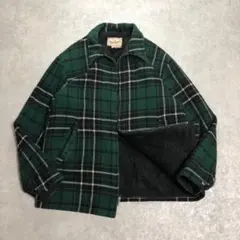 90s USA製Woolrich裏ボアウールジャケットシャドーチェック緑XL相当