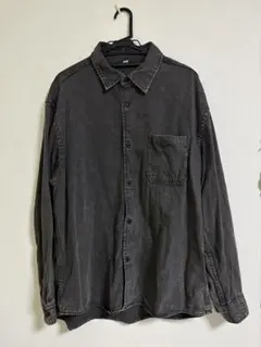 GU ウォッシュドシャツ（デニム）XLグレー