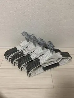 【40本セット】滑り止め付きハンガー グレー スリム まとめ売り