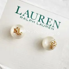 P449/RALPH LAUREN/ゴールド RLL パール ピアス