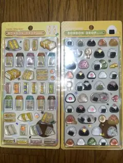 ボンボンドロップシール 和柄　2種類セット おにぎり　サンドイッチ　たまごサンド
