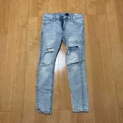 ダメージデニム　スーパースキニーデニム 30/30 ライトブルー