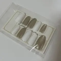 【ホワイト×ゴールドラメ】チップサイズ変更可能