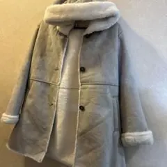 キッズ フェイクムートンコート フード付き