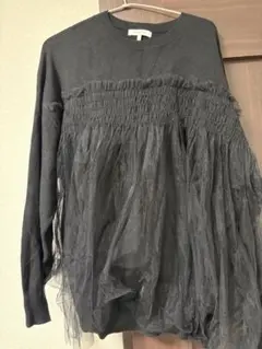 GLOBAL WORK ブラックフリルニット