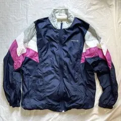 adidas 80'sナイロンジャケット ネイビー/ピンク