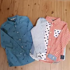 H&M ギターシャツ&BREEZEチェックシャツ130
