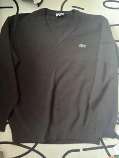 LACOSTE Vネック ニット セーター ブラウン
