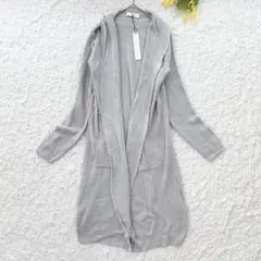 新品・未使用　セシルマクビー　ショールカラーロングカーディガン　M グレー