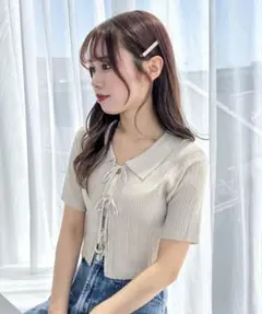 Heather ラメリボンニット半袖のサムネイル