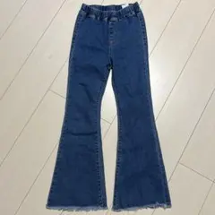 デニムフレアパンツ ゴムウエスト 140cm