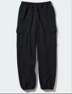 ユニクロUNIQLOスウェットカーゴパンツ　ブラック　Sサイズ