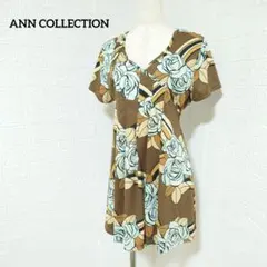 D7-4464　チュニック　半袖　花柄　Vネック　【ANN COLLECTIONのサムネイル