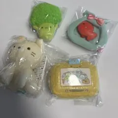 4個　すみっコぐらし てのりぬいぐるみ テレビ　金魚　ブロッコリー　ねこ