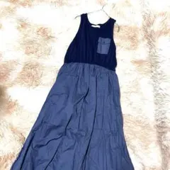 【アロー】a.r.w◆ノースリーブ◆ネイビー◆マキシワンピース◆F