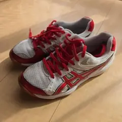 ASICS バレーボールシューズ ホワイト/レッド　22cm