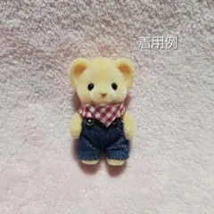 赤ちゃんお洋服　デニムサロペット•バンダナセット②　チェック赤色