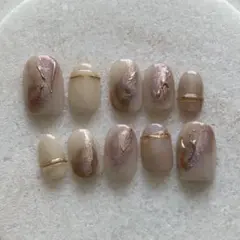 現品　ネイルチップ　ピンク　水彩　　成人式結婚式　ニュアンスネイル　No.66