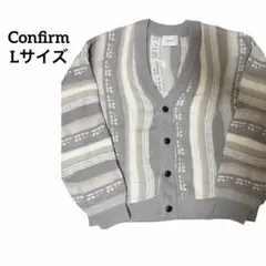 美品 ニットセーター カーディガン ホワイト ライトグレーのサムネイル