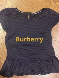 y2k ウィッシュコアBURBERRY 黒ストライプ フリルTシャツ