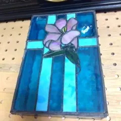ステンドグラス 椿の花 ボックス　アンティーク
