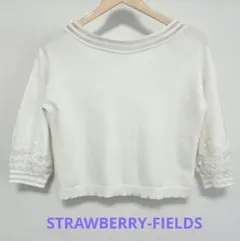 美品 花刺繍 レース クロップド丈 ナチュラル ストロベリーフィールズ 匿名配送のサムネイル