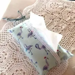 感謝価格❣️フラミンゴ柄ティッシュボックス